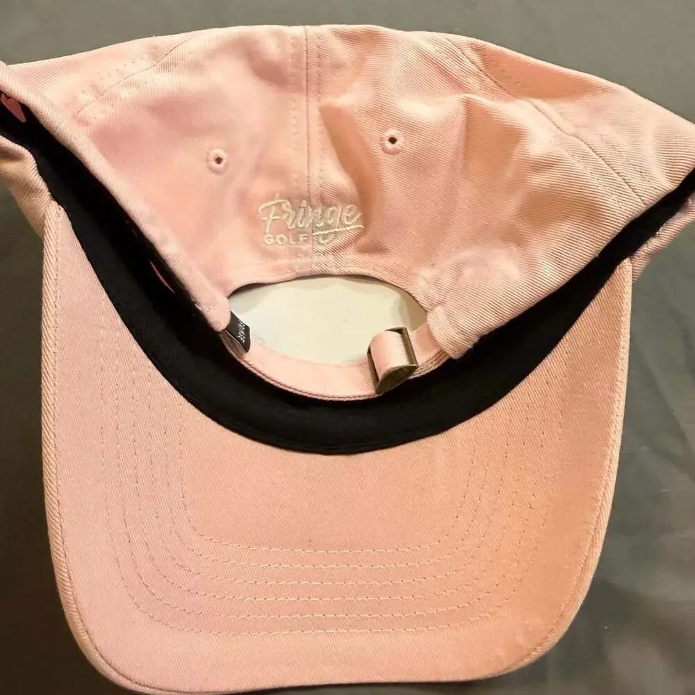 Fringe Golf Pink Dad Hat Adjustable Strapback Embroidered Logo Cotton